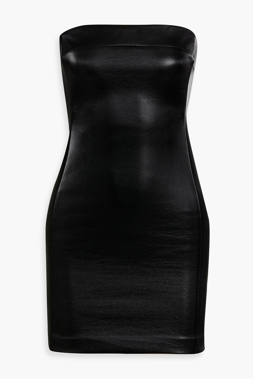 Kelly strapless faux leather mini dress