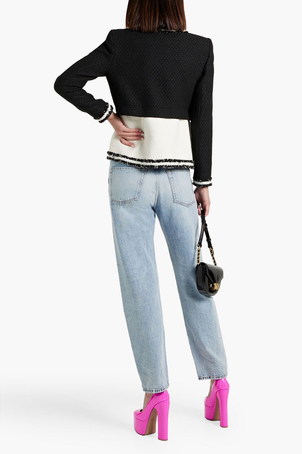 ALICE + OLIVIA Kidman wandelbare Jacke aus Tweed