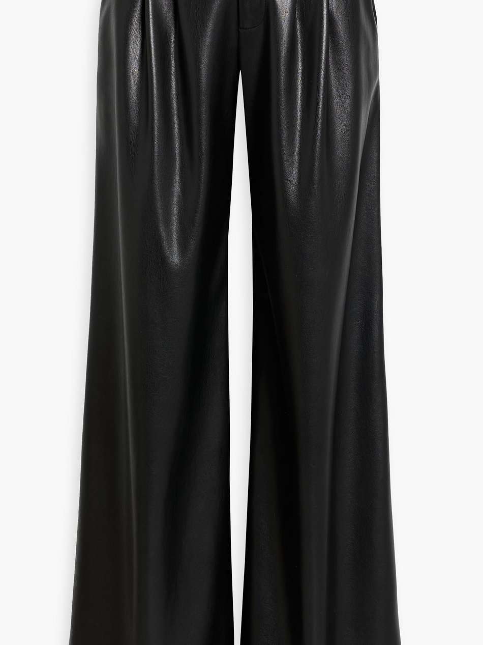 anders faux leather wide-leg pants