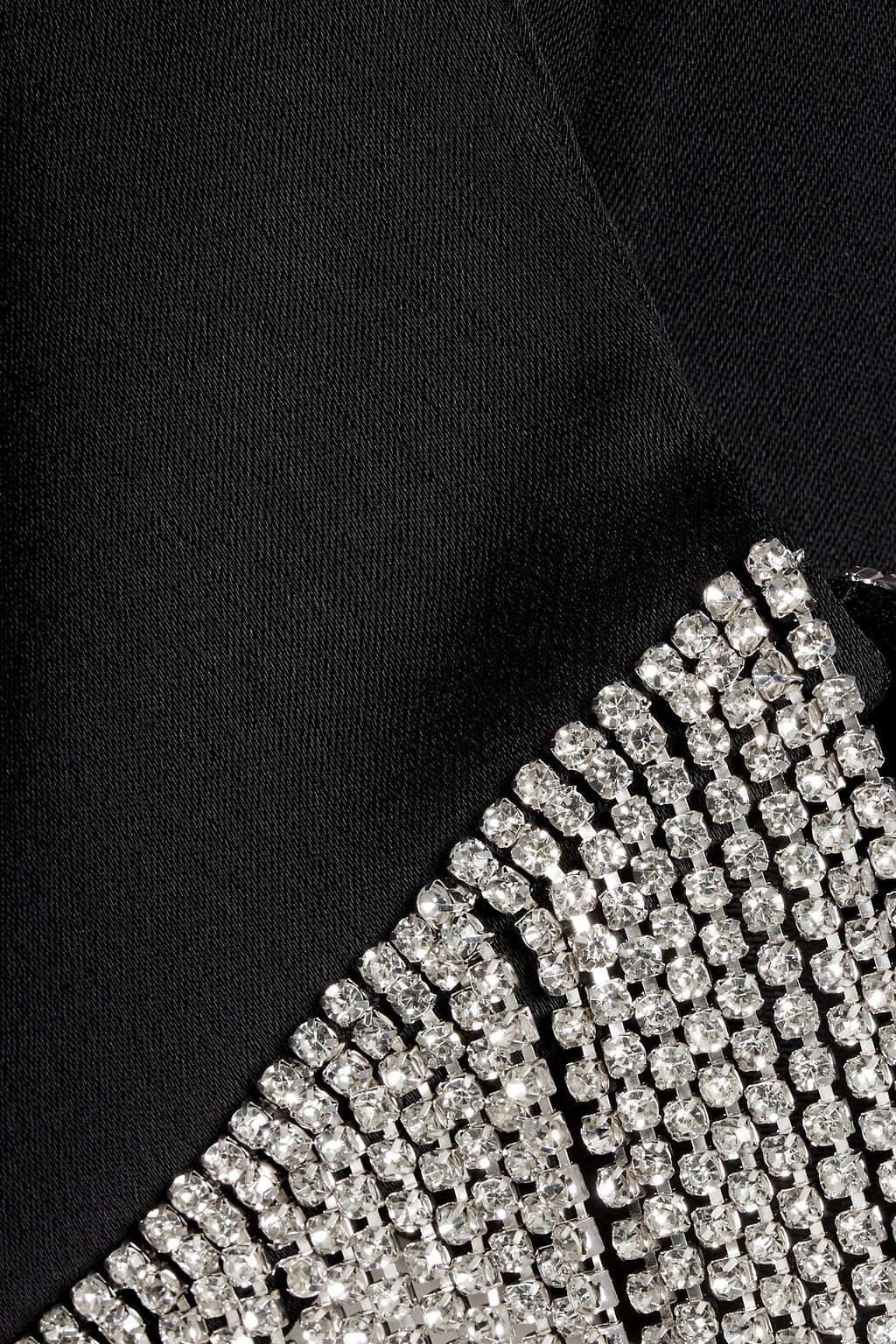 ALICE + OLIVIA بليزر "شان" قصير من ساتان كريب مزين بالكريستال