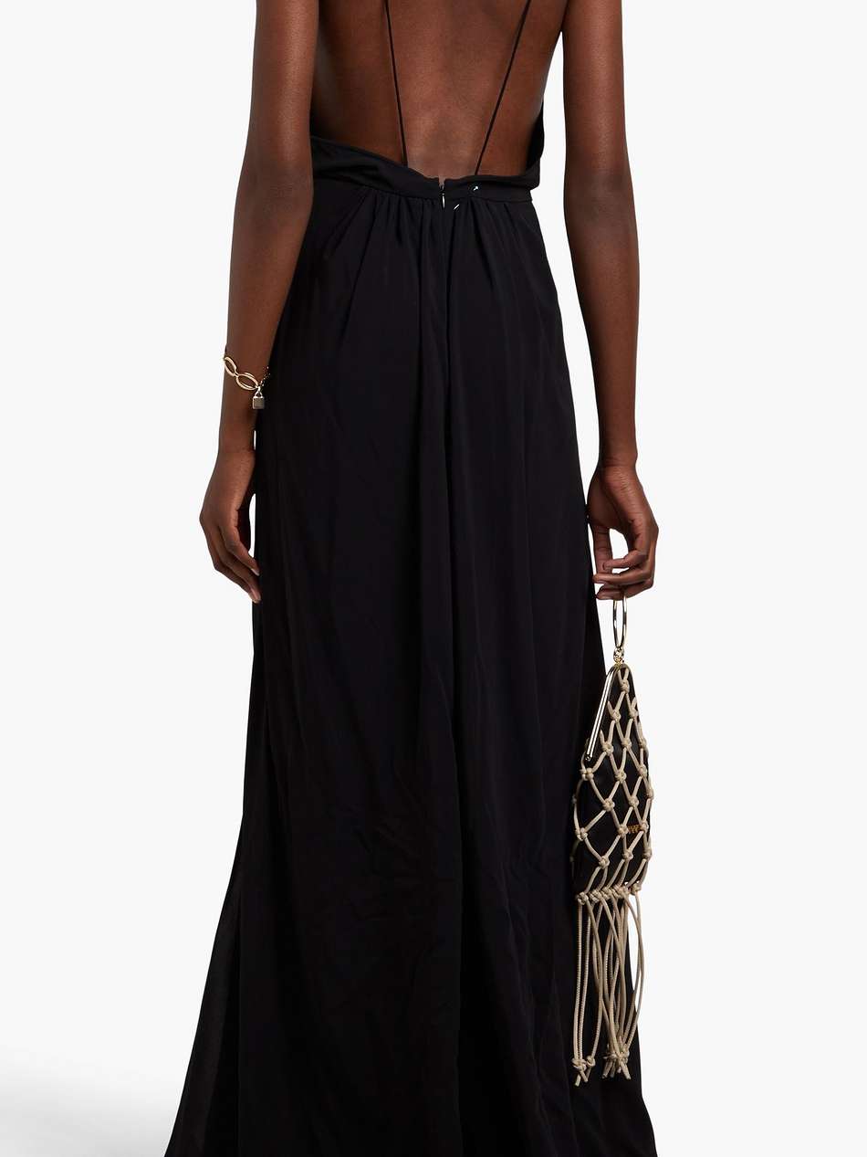 gathered crepe gown