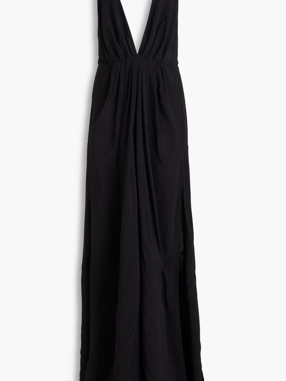 gathered crepe gown