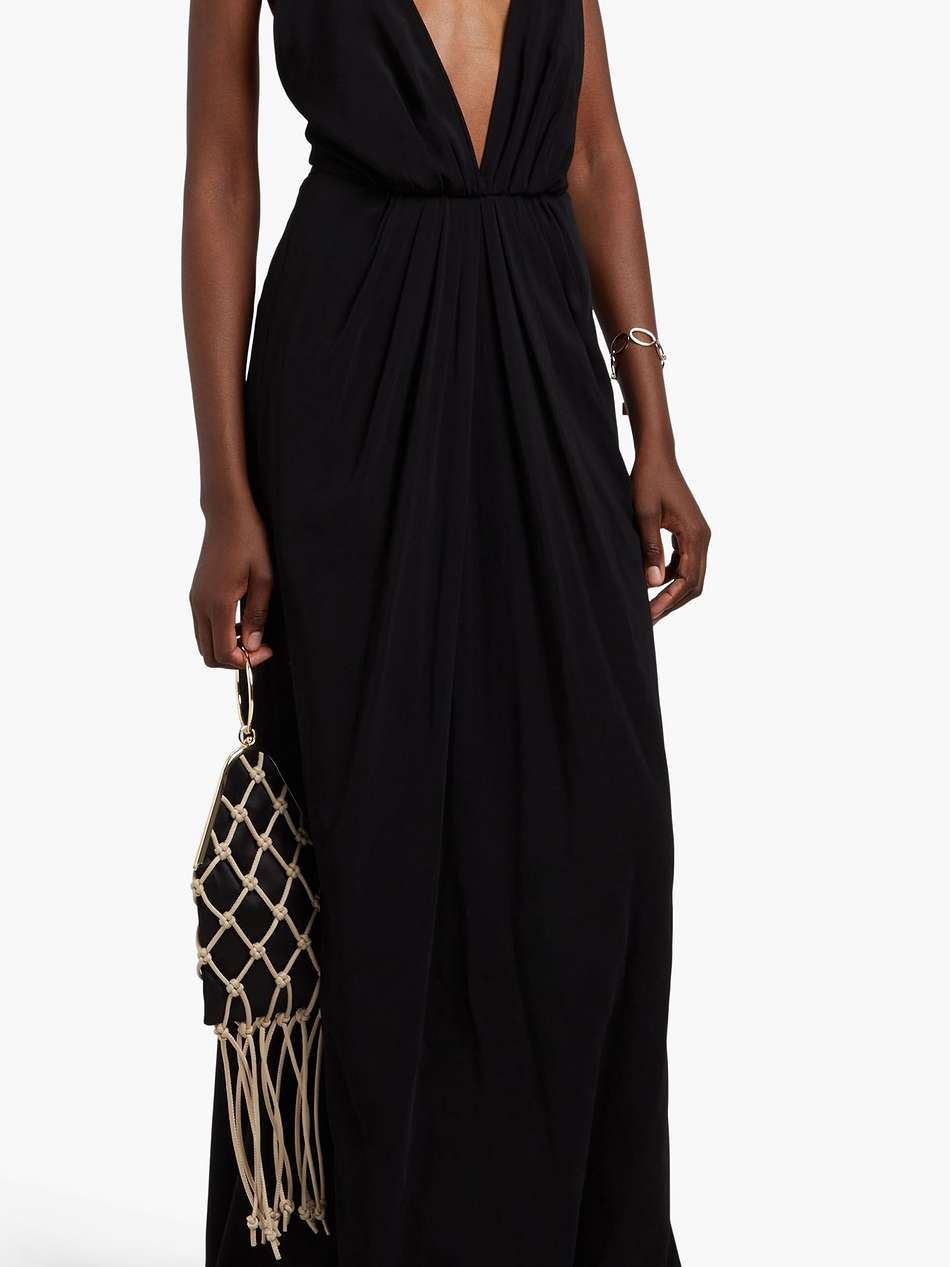 gathered crepe gown