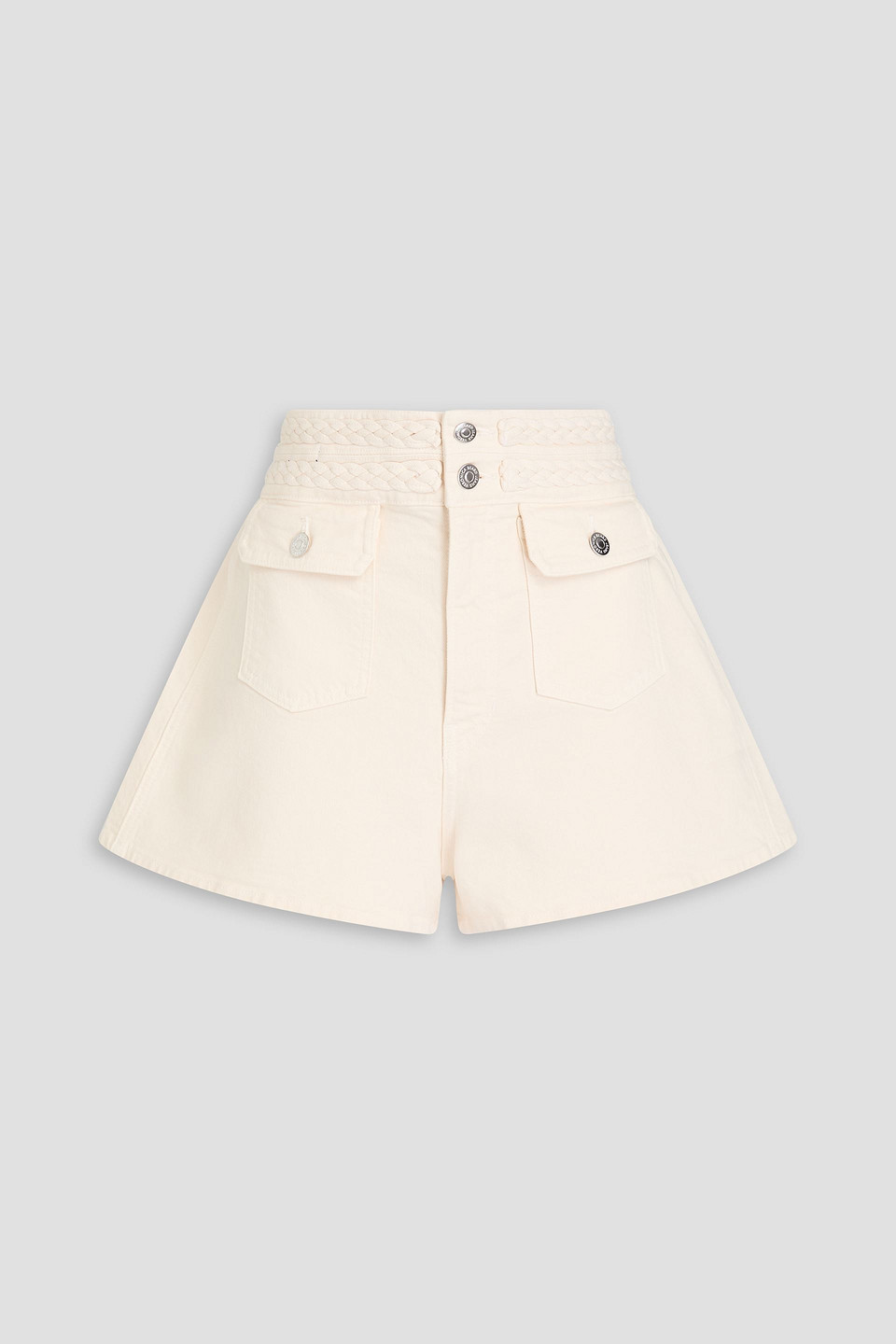 Veronica Beard Yandell Denim Shorts In Ecru