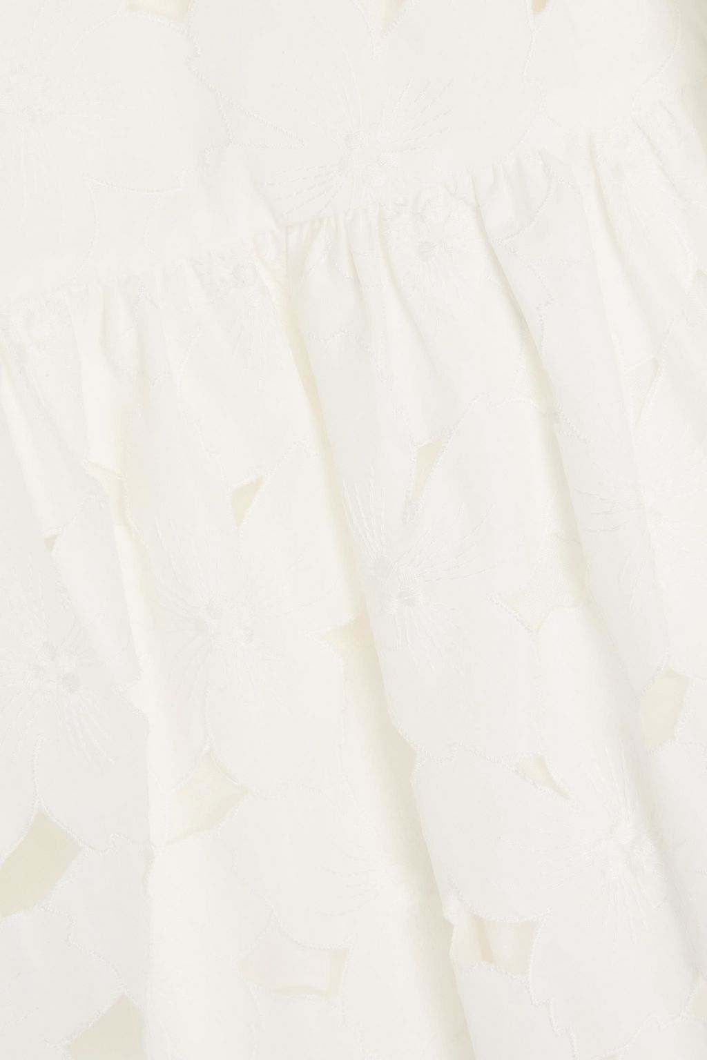 REDVALENTINO Embroidered cutout cotton-blend poplin mini dress