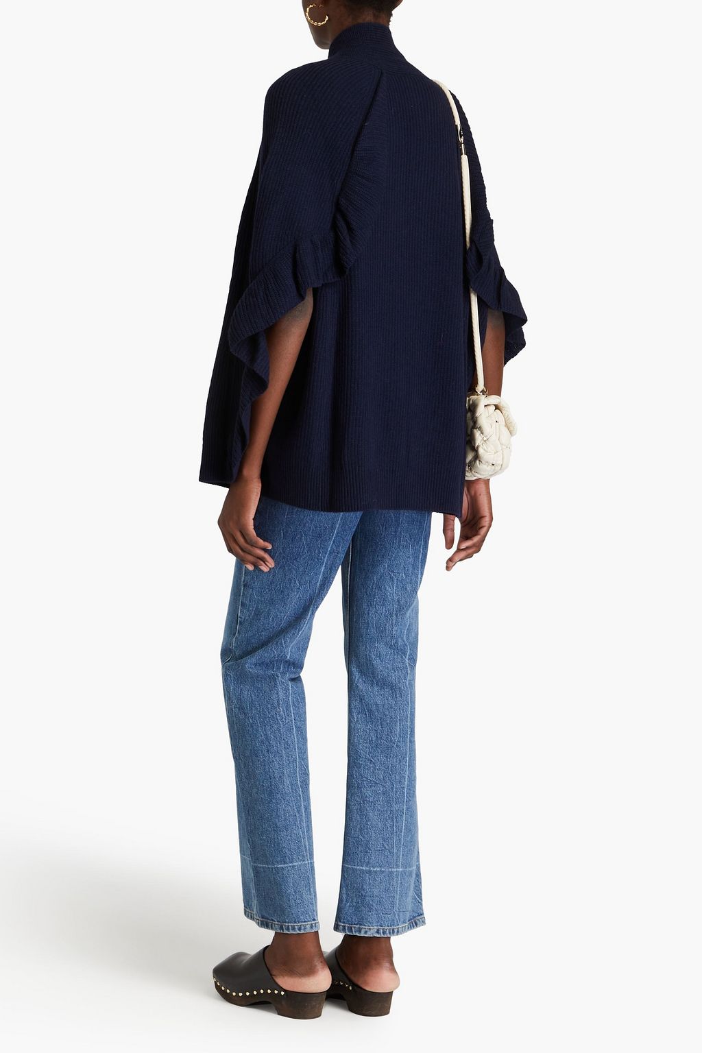 REDVALENTINO Tie-detailed ribbed-knit cardigan