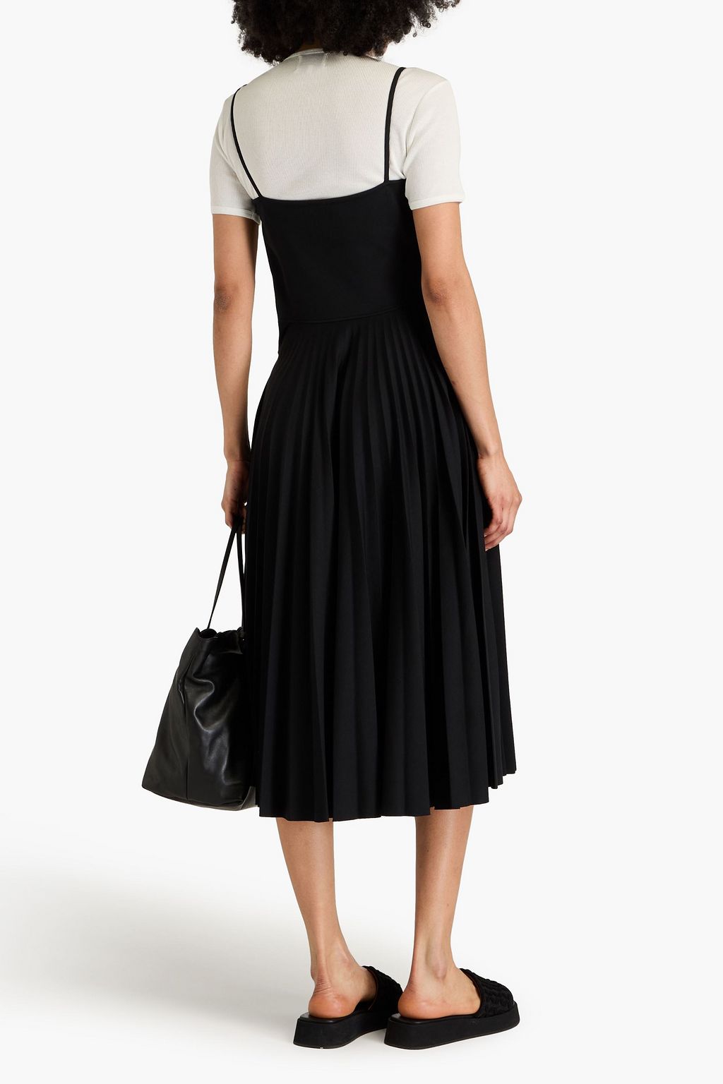 REDVALENTINO 저지 플리츠 미디 드레스
