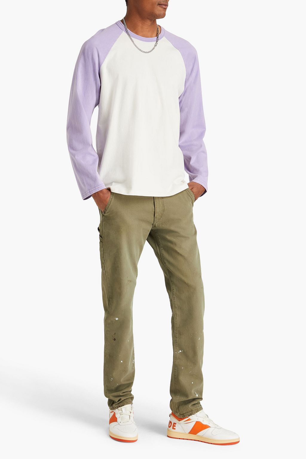 JOHN ELLIOTT Two-tone cotton-jersey T-shirt