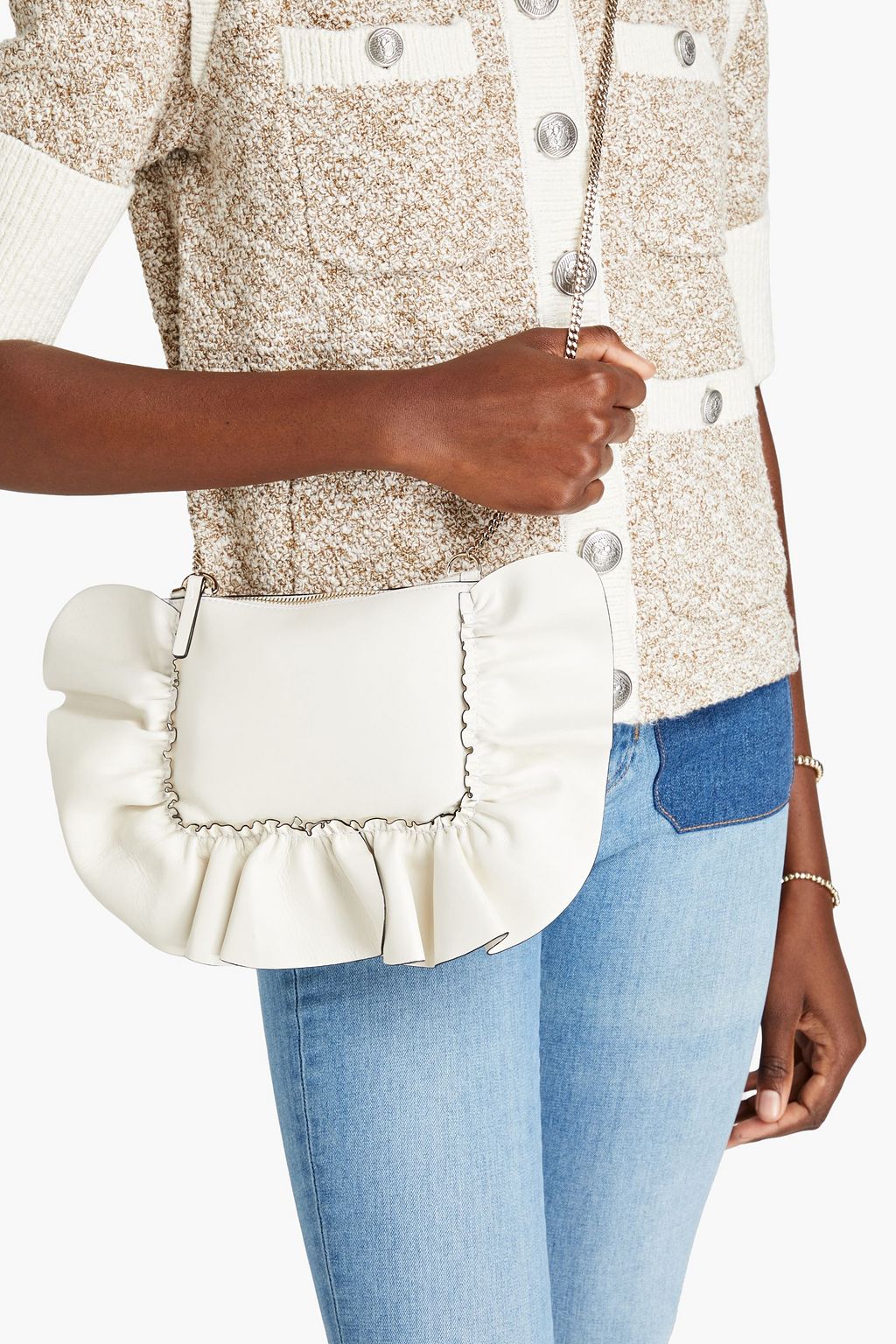 RED(V) Rock Ruffles Schultertasche aus Leder