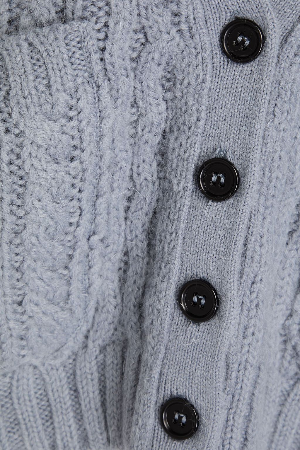 REDVALENTINO Bow-detailed cable-knit cardigan