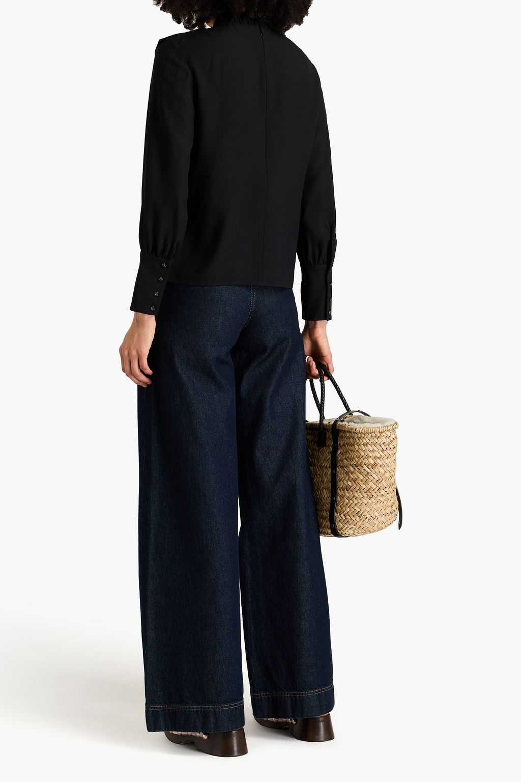 REDVALENTINO Ruffled crepe blouse