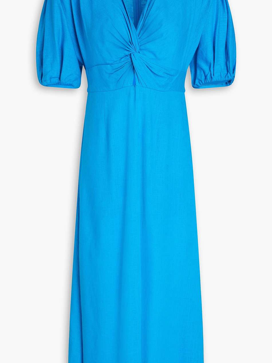 majorie twisted woven midi dress
