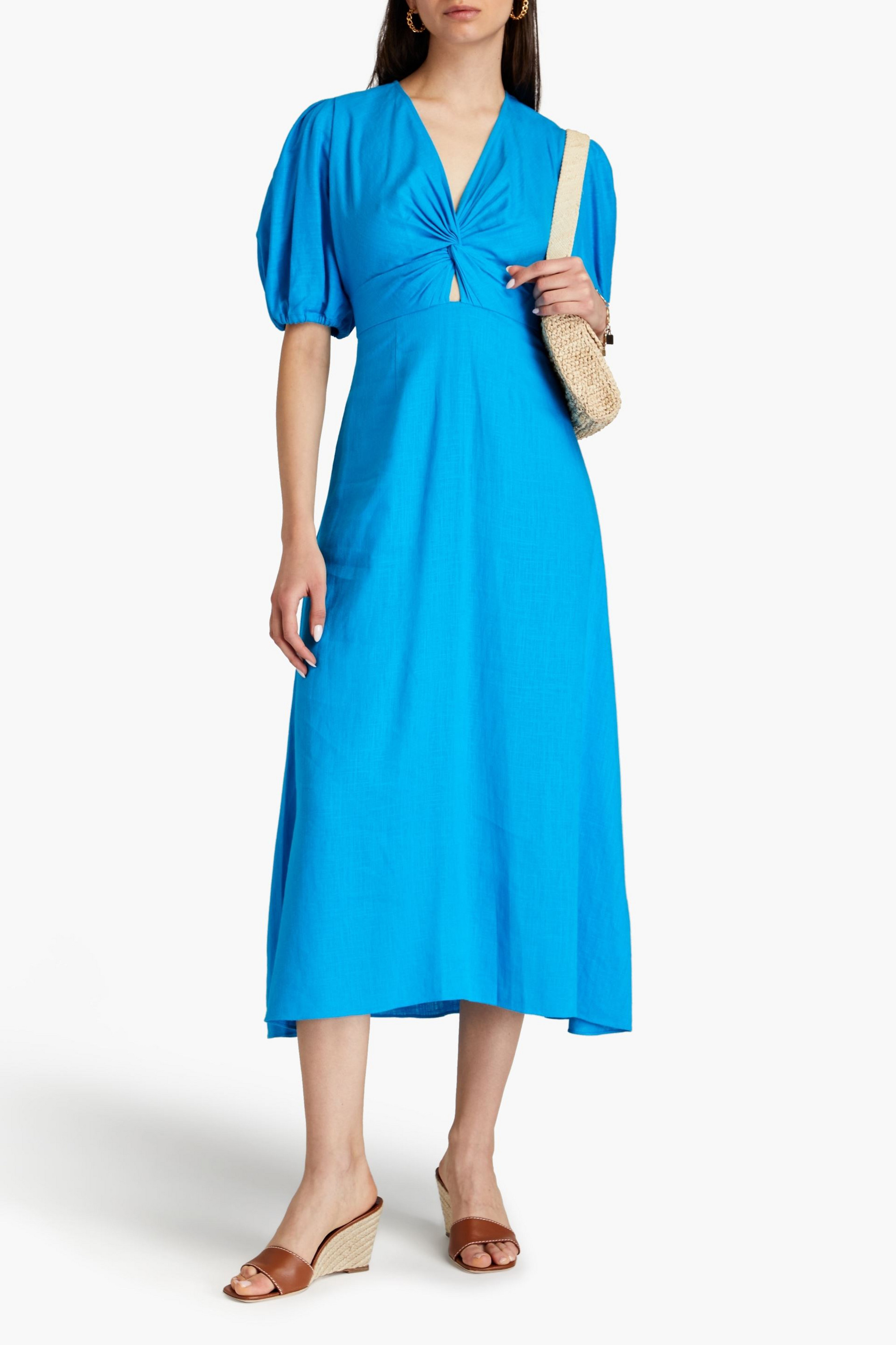 Diane von Furstenberg Majorie twisted woven midi dress