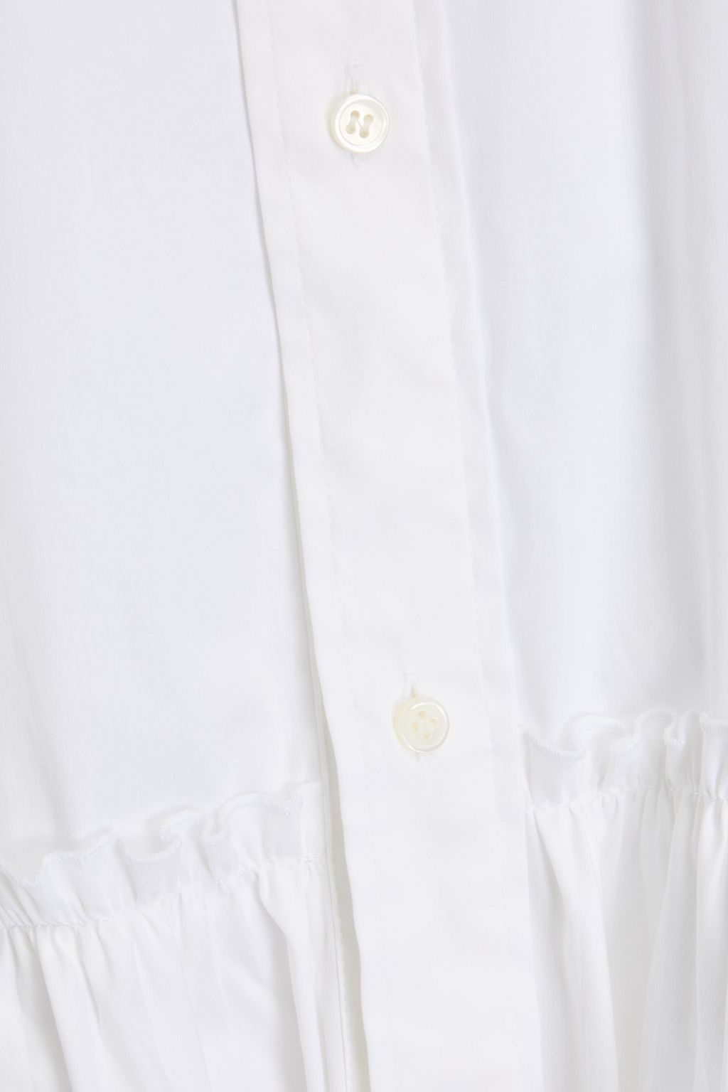 REDVALENTINO Hemdkleid aus Popeline aus einer Baumwollmischung in Minilänge mit Rüschen