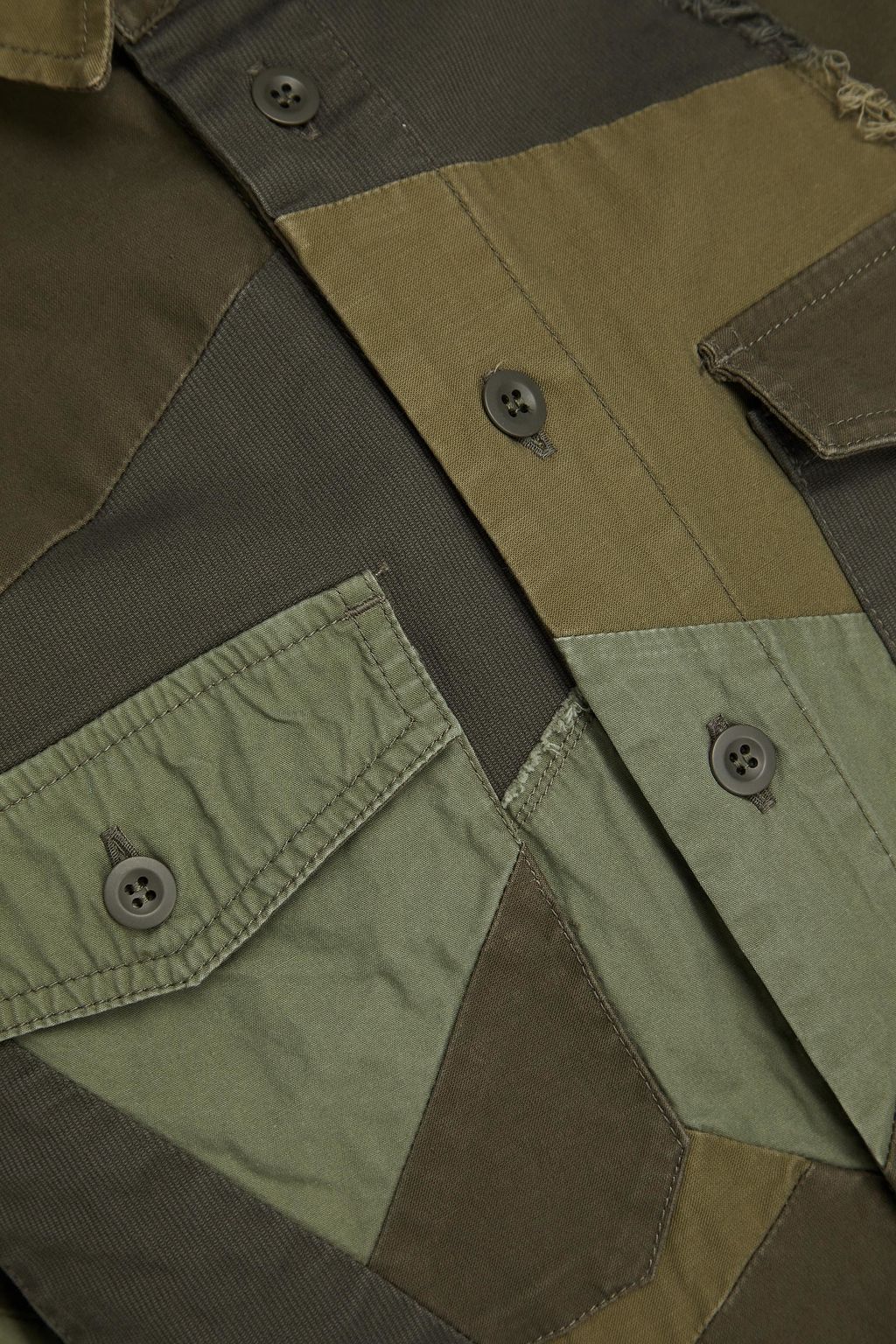 JOHN ELLIOTT Patchwork cotton-blend shirt