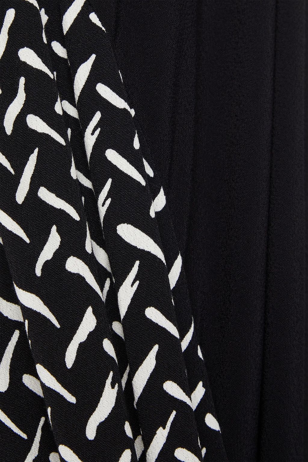 DIANE VON FURSTENBERG تنورة رونان طويلة من الكريب بطبعات وبكسرات