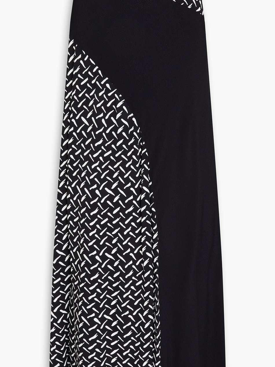 ronan pleated printed crepe maxi skirt