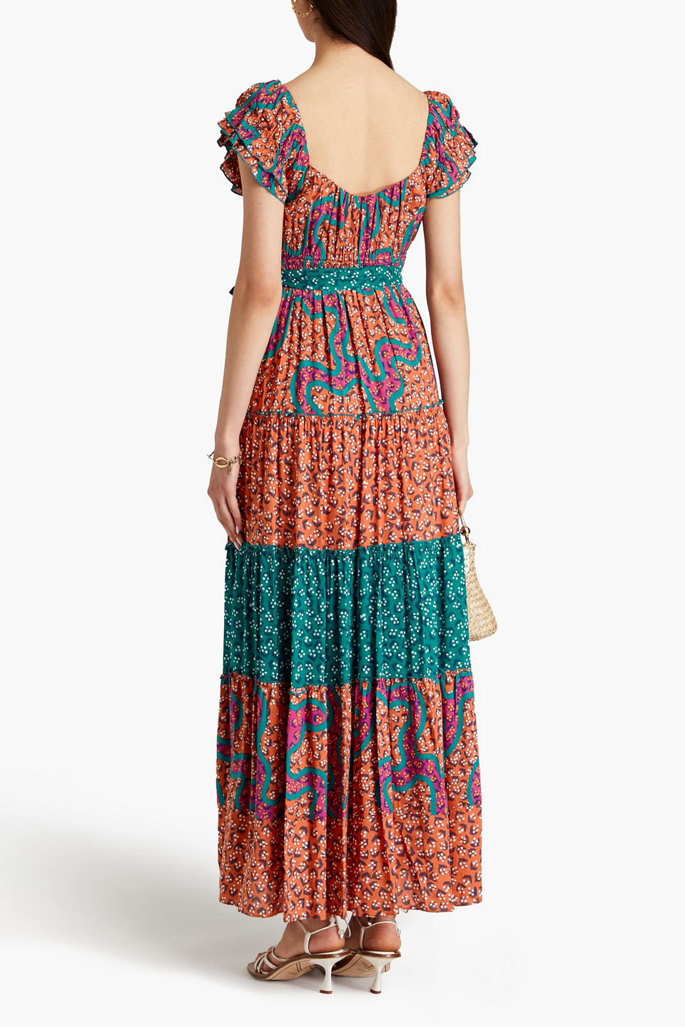 Diane Von Furstenberg Alejandro Graphic-print Maxi Dress In Tan