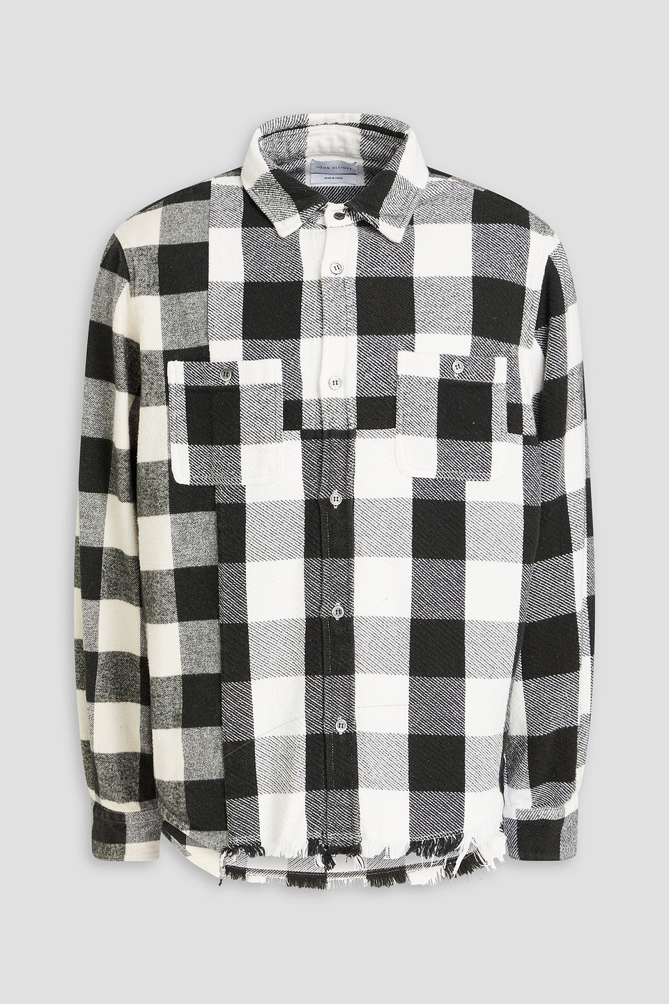 John Elliott Silverado Checked Cotton-flannel And Tweed Shirt In White