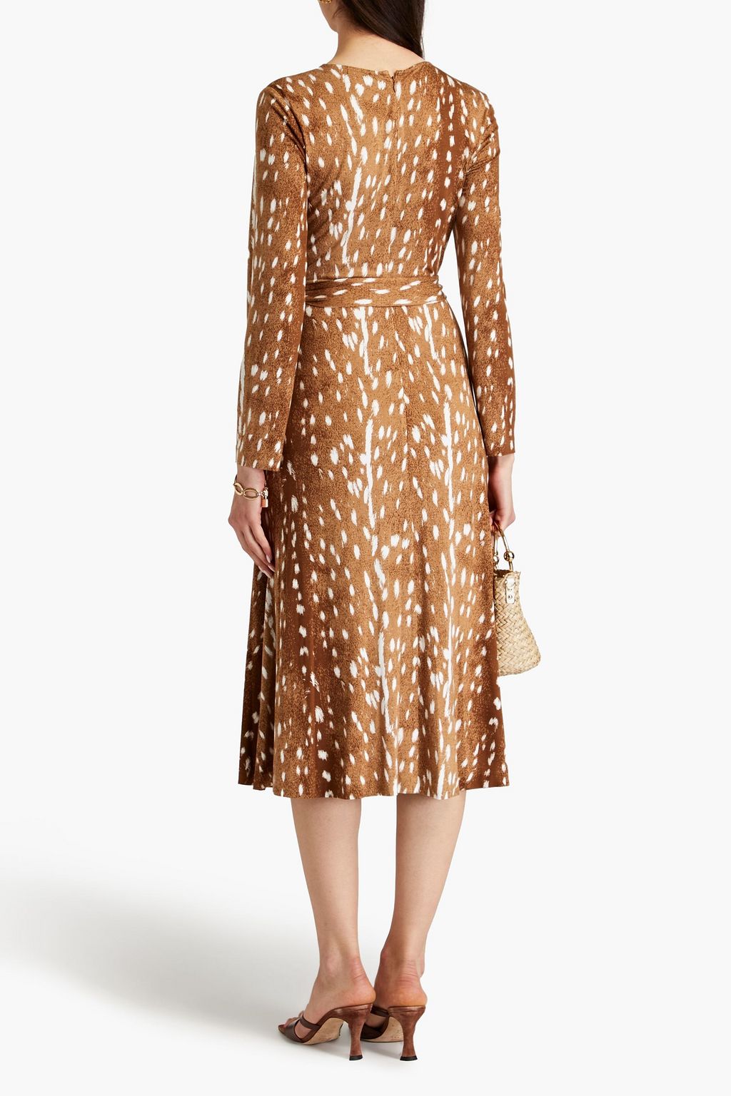 DIANE VON FURSTENBERG فستان "مارشا" متوسط الطول بتصميم منسدل مزين بطبعات