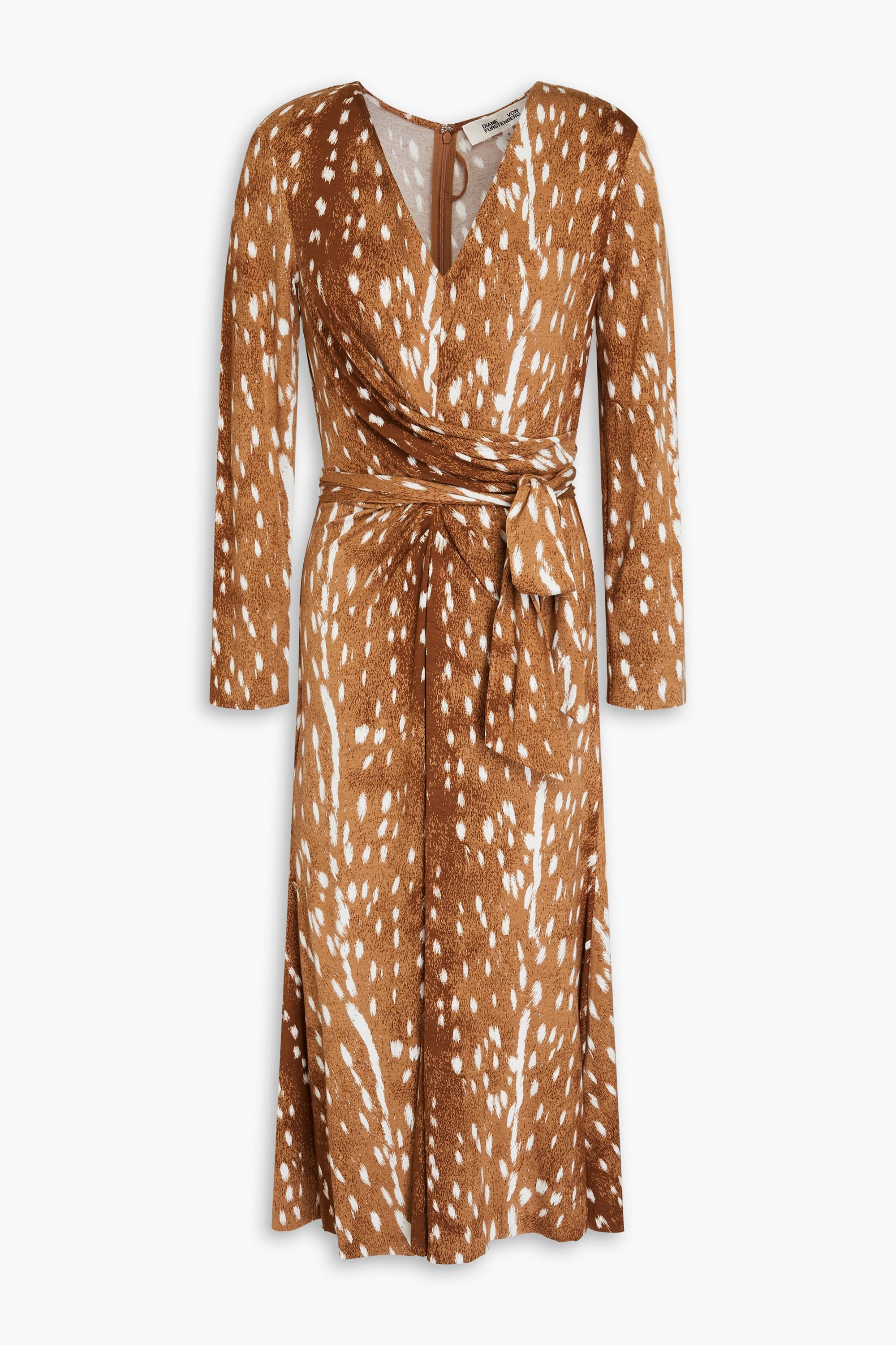 Diane von Furstenberg Marsha draped printed jersey midi dress
