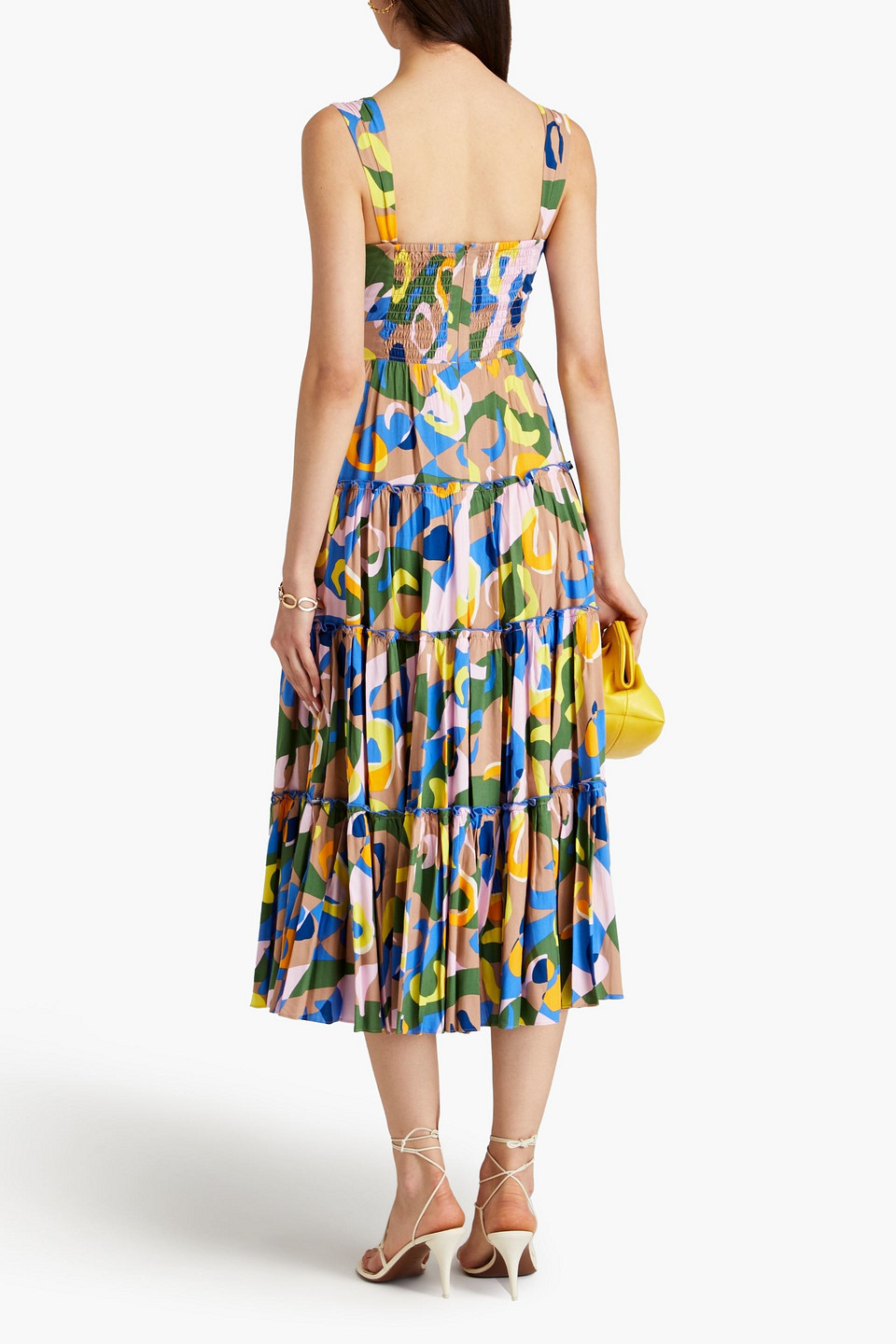 DIANE VON FURSTENBERG ACHILLES PLEATED PRINTED MOUSSELINE MIDI DRESS