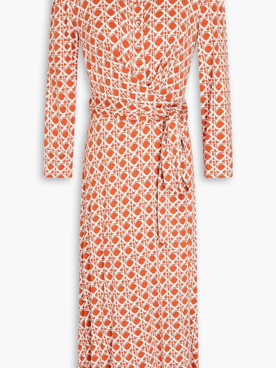 sana printed jersey midi wrap dress