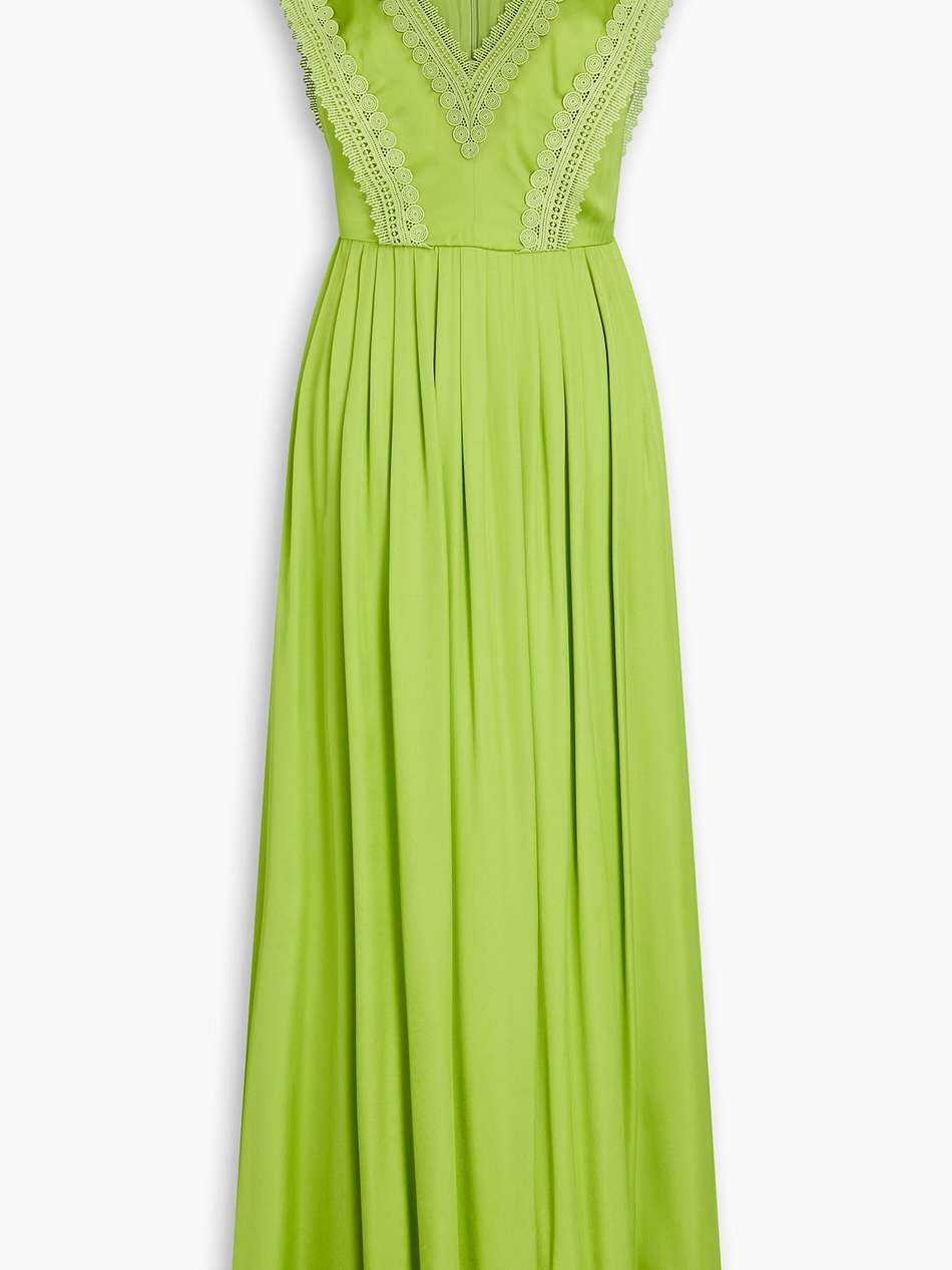 margot pleated satin maxi dress
