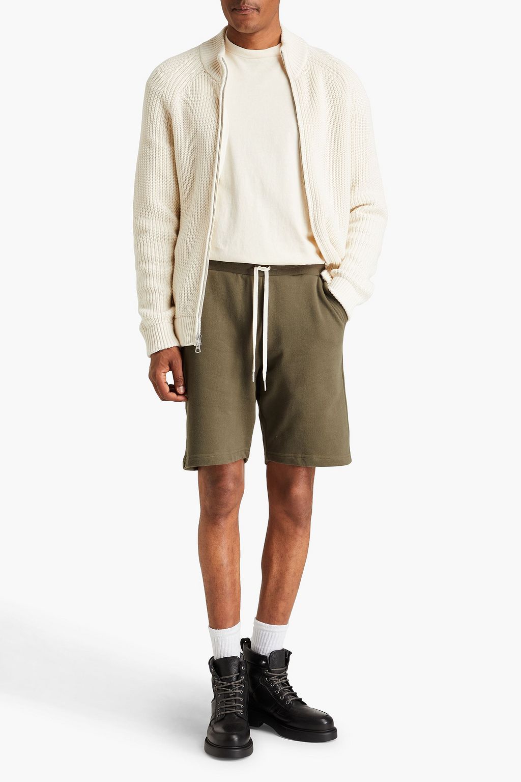 JOHN ELLIOTT Crimson French cotton-terry drawstring shorts