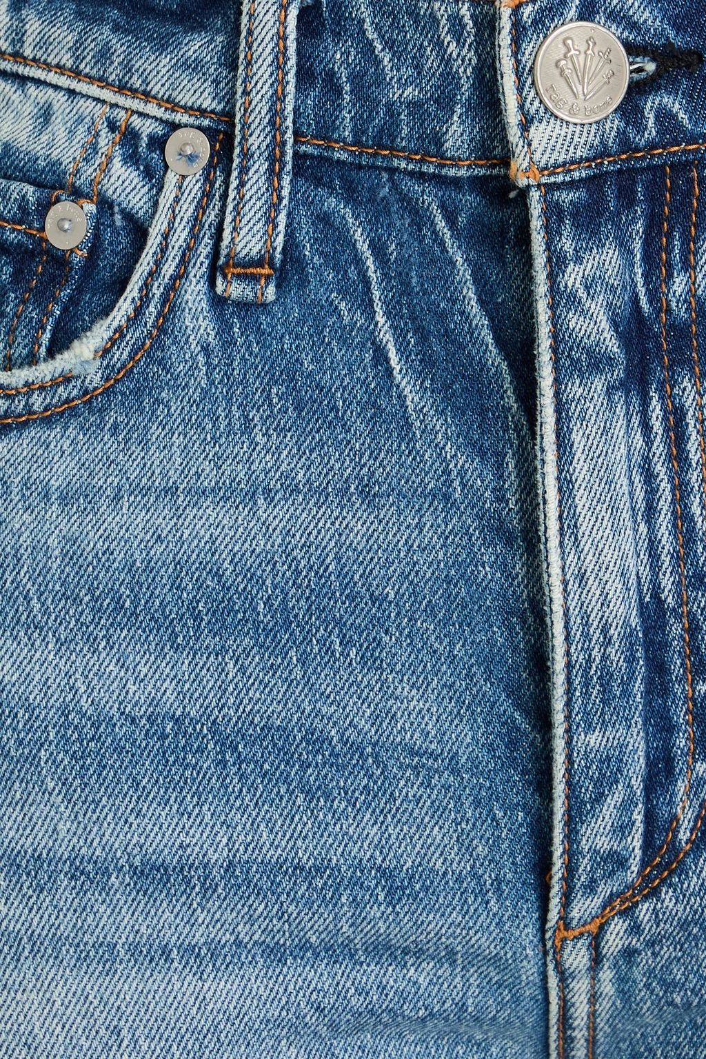 RAG & BONE クロップド ハイライズ スリムレッグジーンズ ダメージ加工