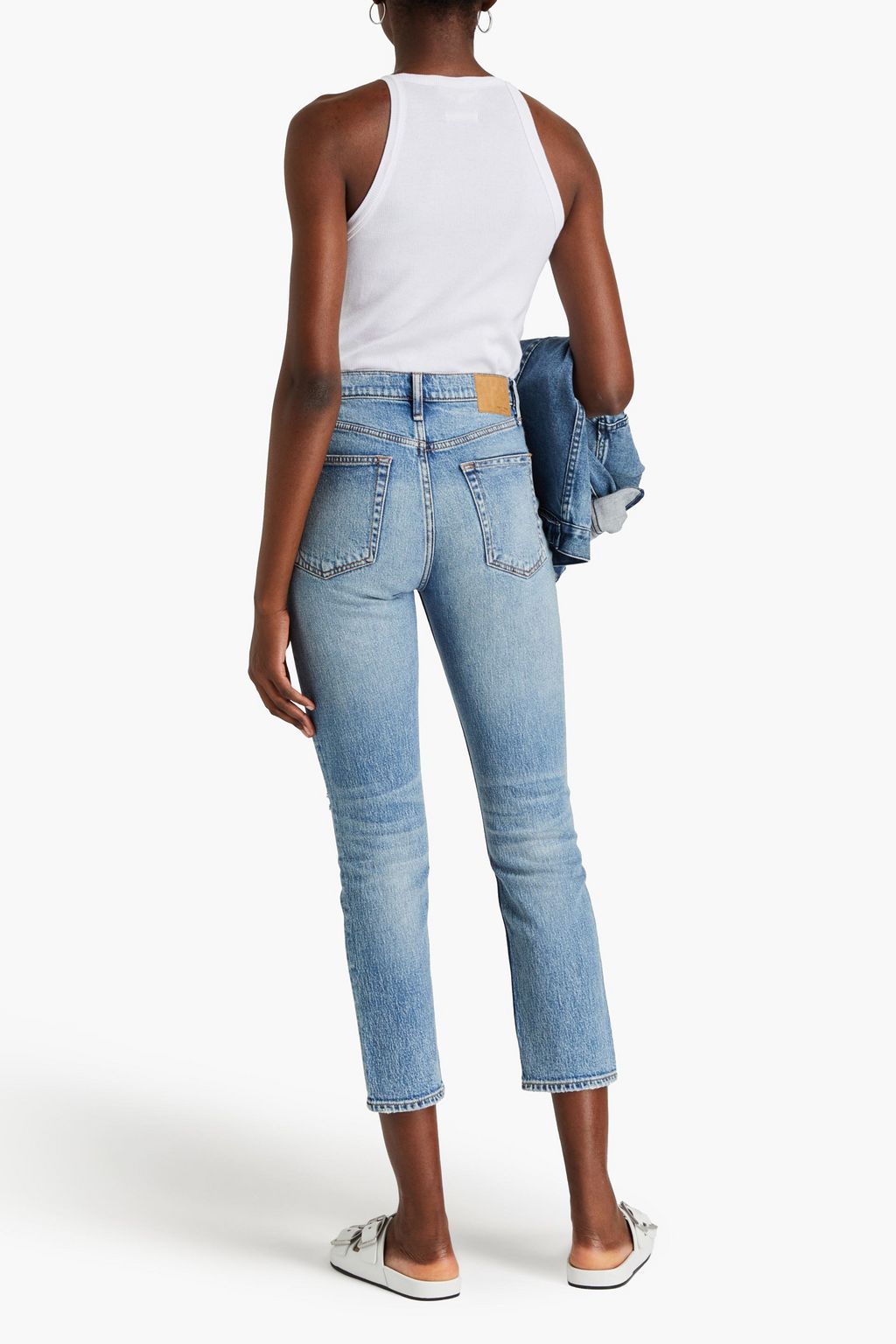 RAG & BONE クロップド ハイライズ スリムレッグジーンズ ダメージ加工