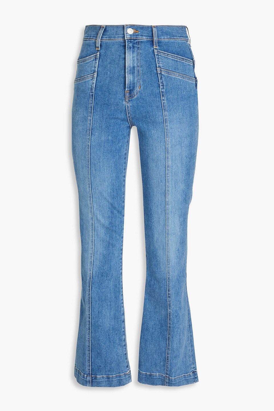 Veronica Beard Carson High-rise Kick-flare Jeans In Light Denim