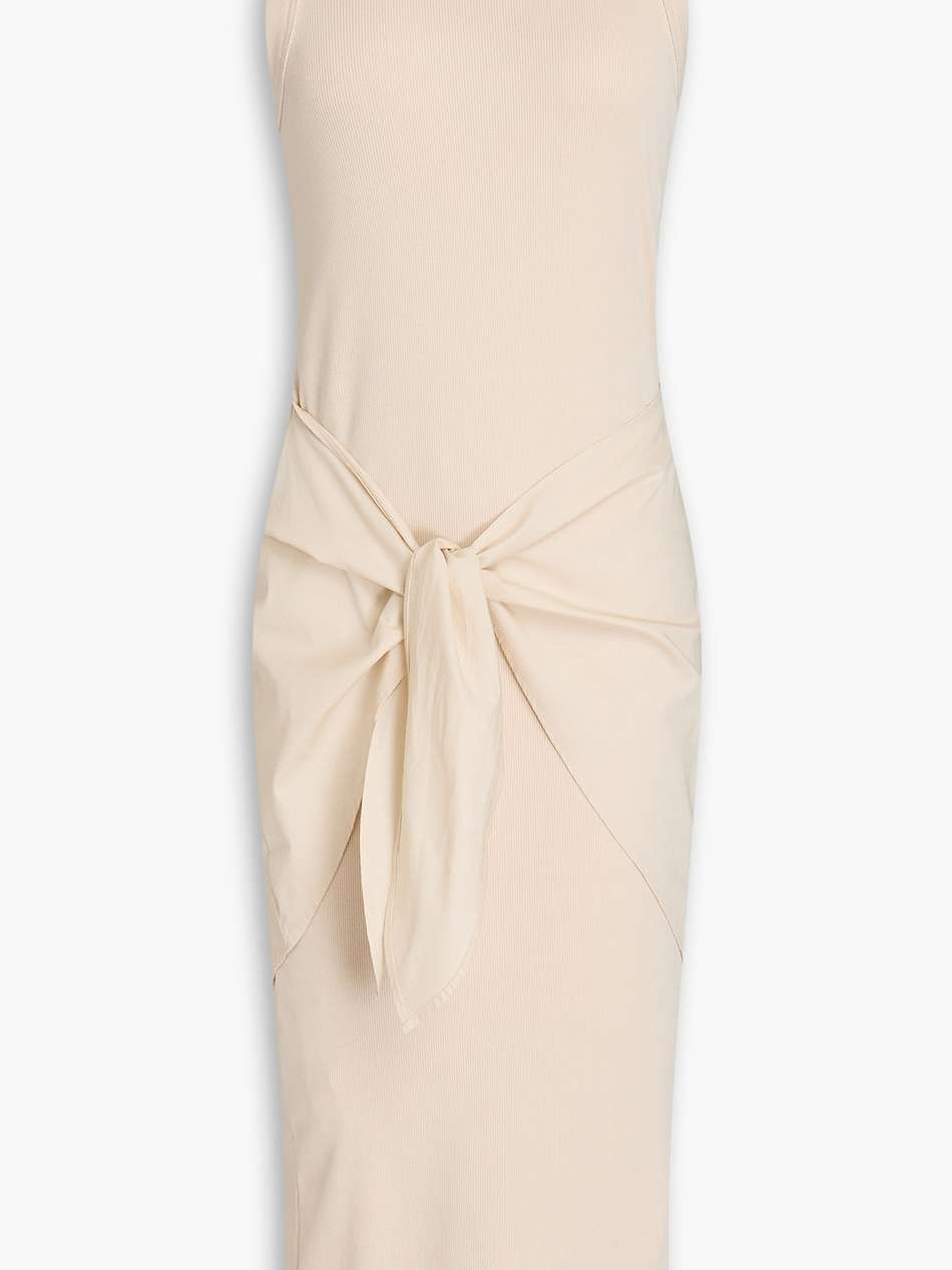 odeon layered ribbed stretch-pima cotton-jersey midi dress