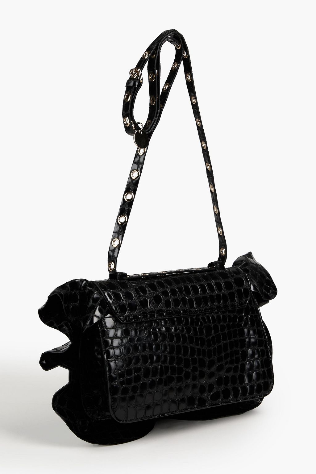 RED(V) Rock Ruffles croc-effect leather shoulder bag