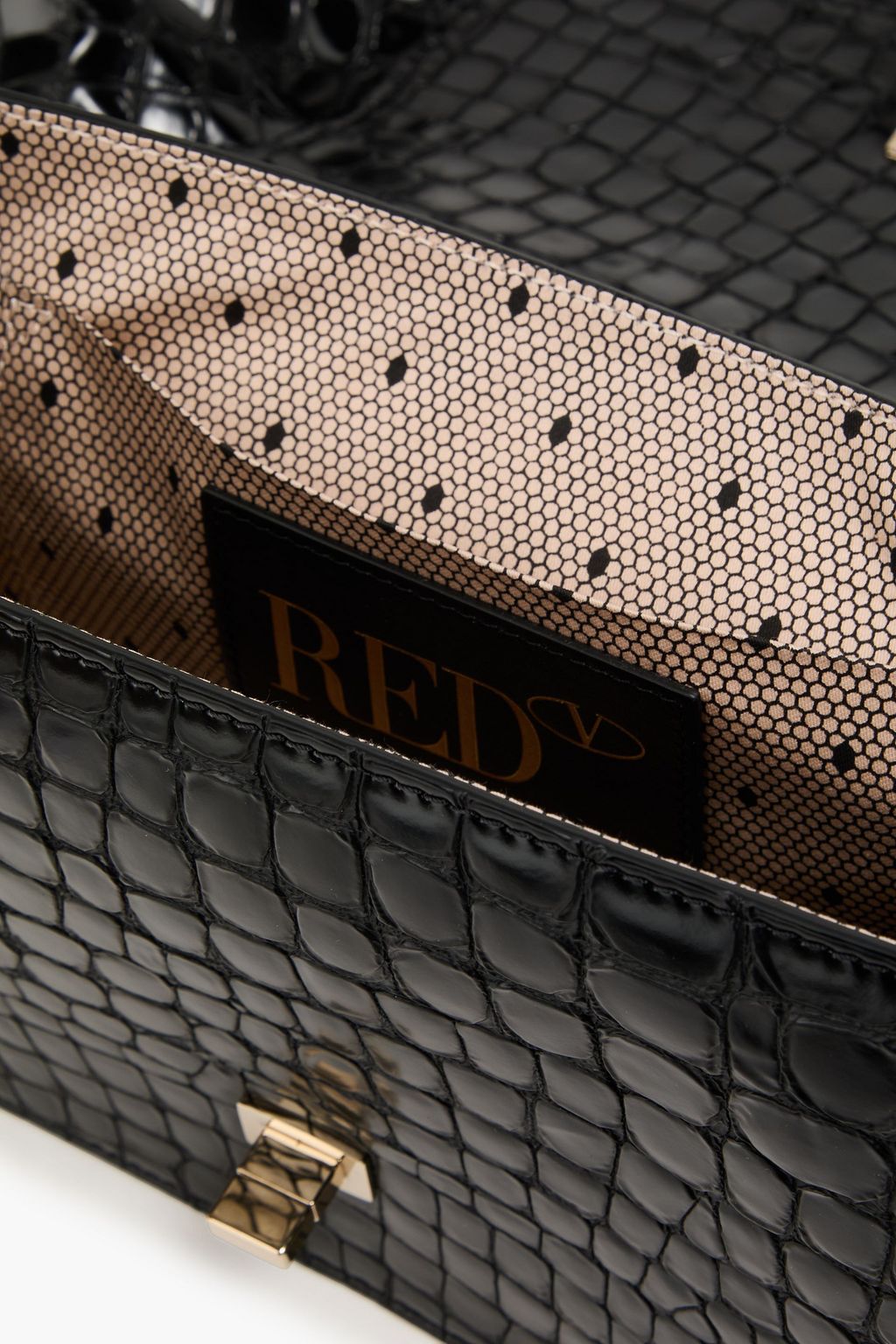RED(V) Rock Ruffles croc-effect leather shoulder bag