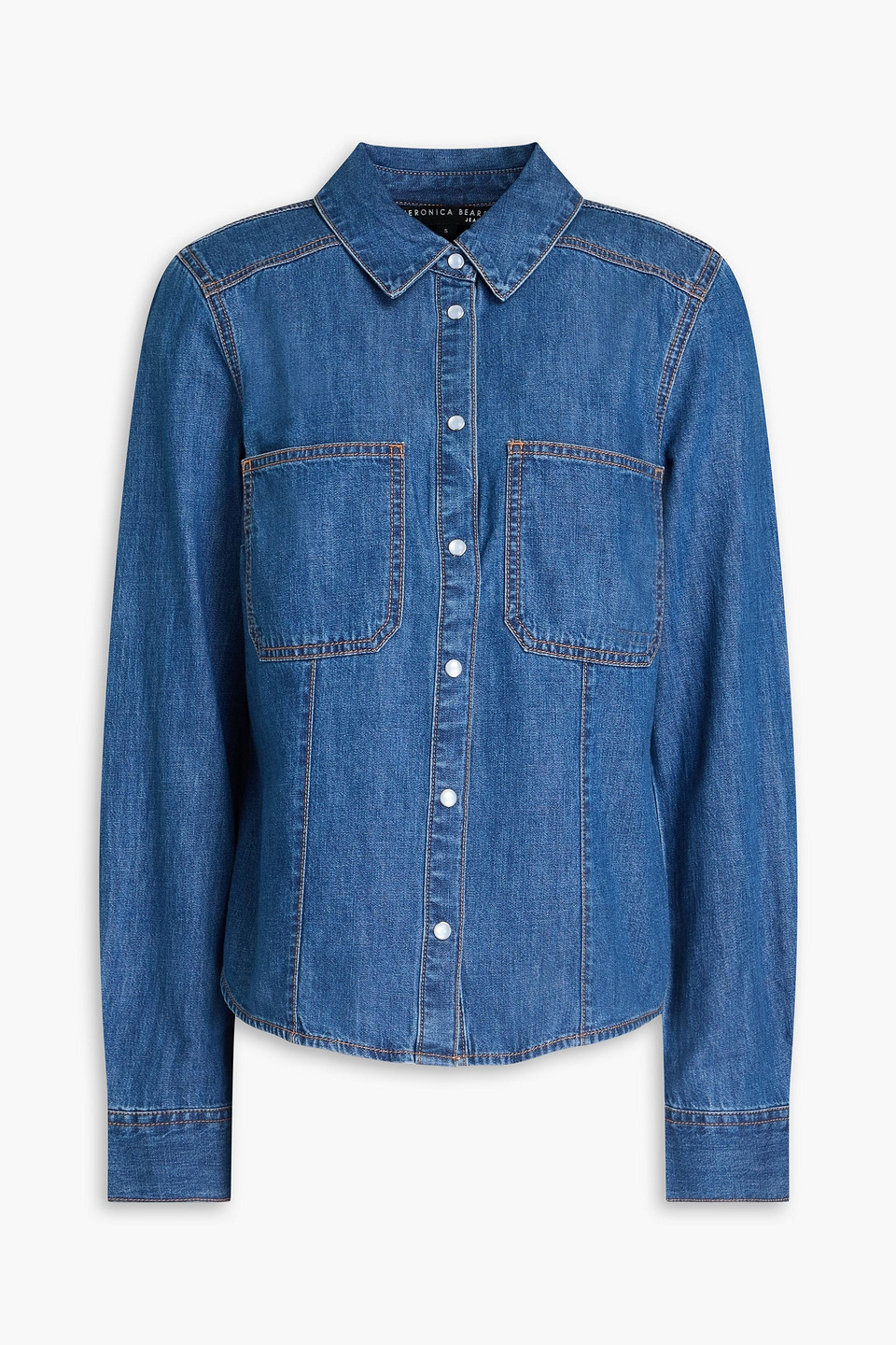 Veronica Beard Farina Denim Shirt In Mid Denim