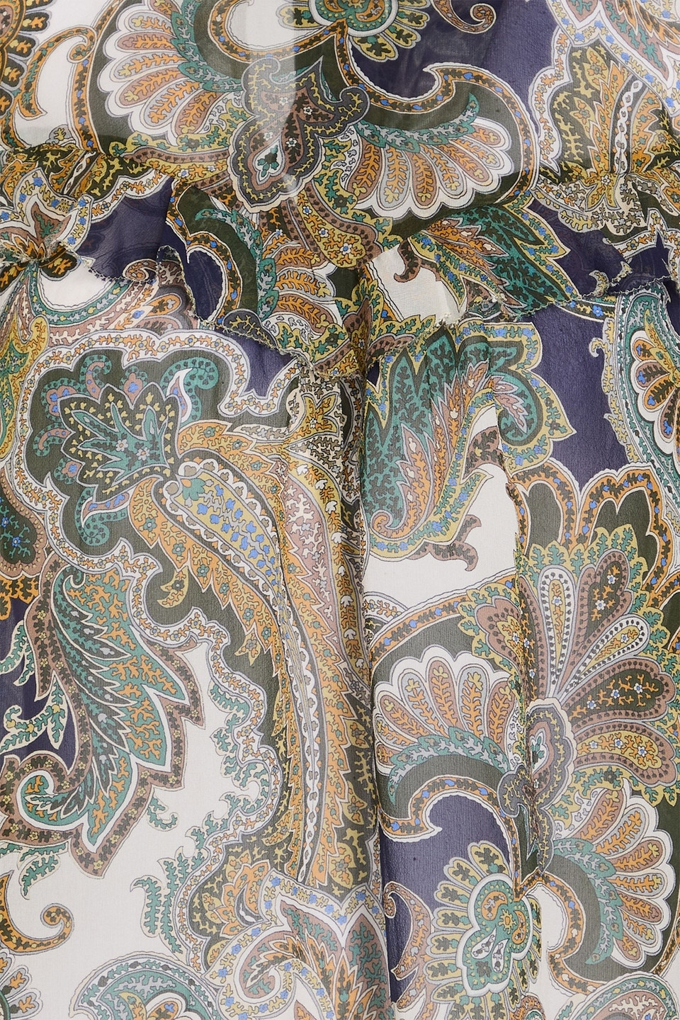 VERONICA BEARD HOWELL RUFFLED PAISLEY-PRINT SILK-GEORGETTE BLOUSE