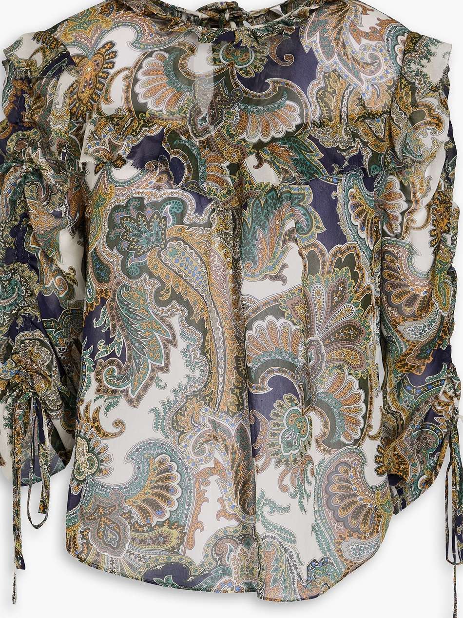 howell ruffled paisley-print silk-georgette blouse