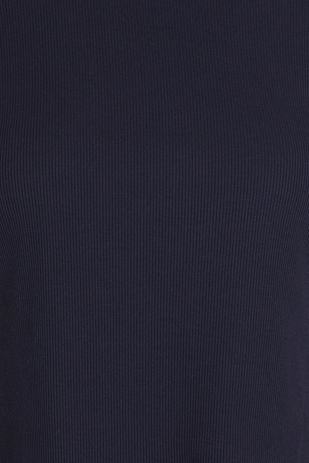 VERONICA BEARD Ruffled broderie anglaise-trimmed cotton-blend jersey top
