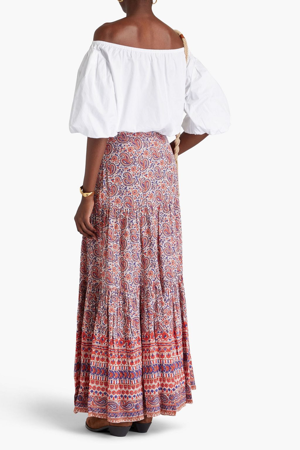 VERONICA BEARD Serence paisley-print pleated jacquard maxi skirt