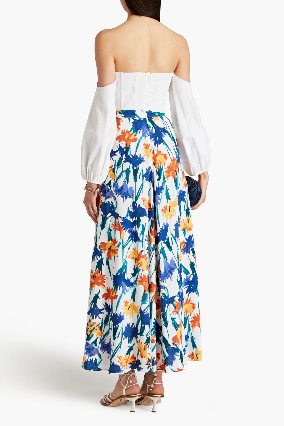 Shop Diane Von Furstenberg Florencia Floral-print Woven Maxi Skirt In White