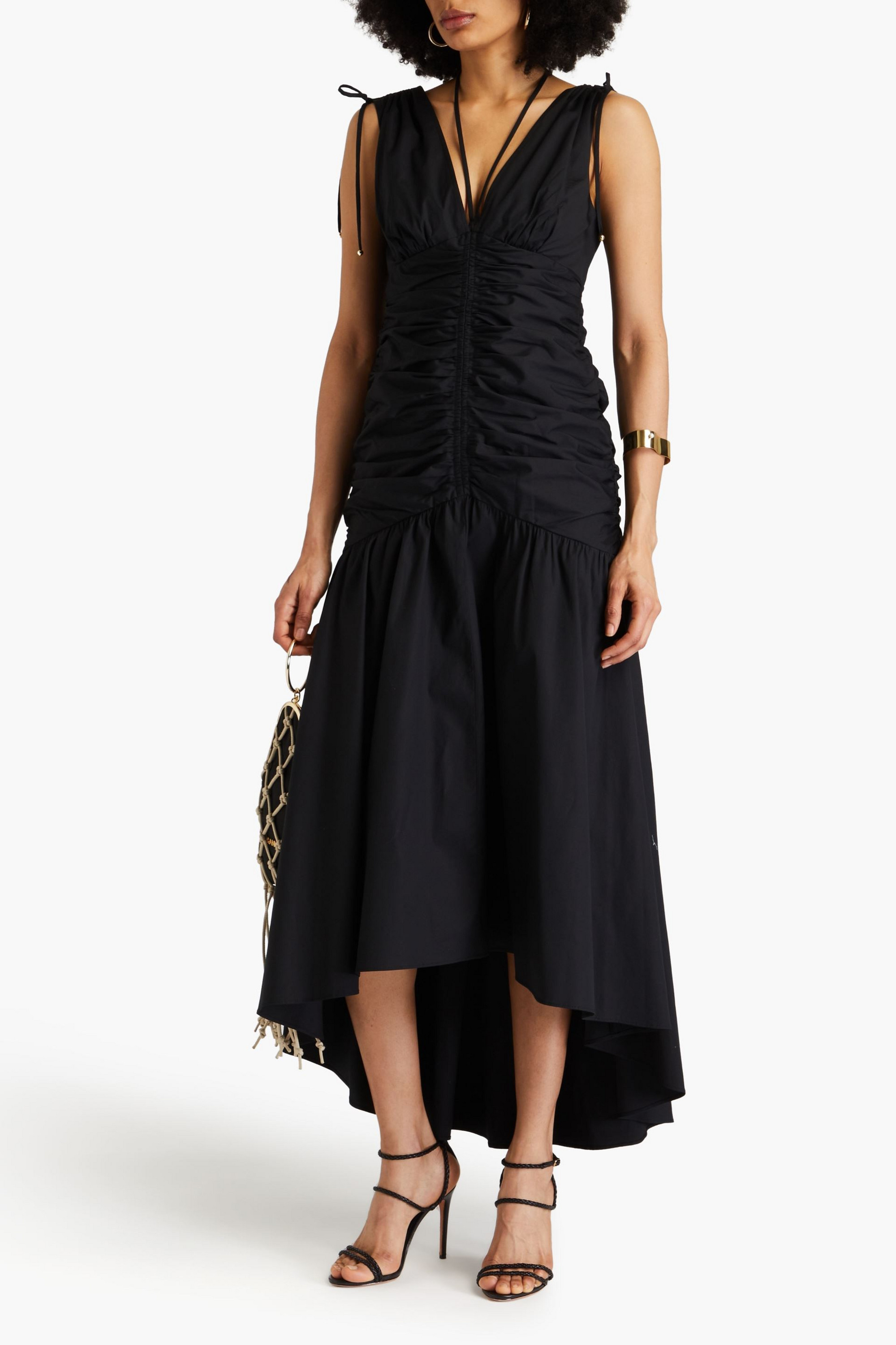 Veronica Beard Perrin ruched cotton-blend maxi dress