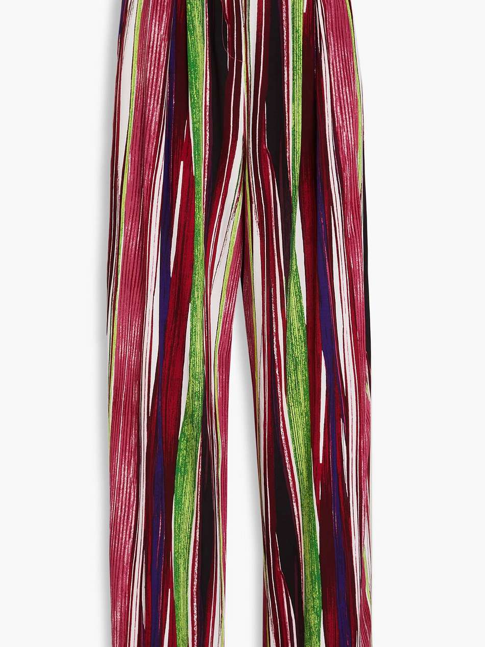 bellini striped pleated woven wide-leg pants