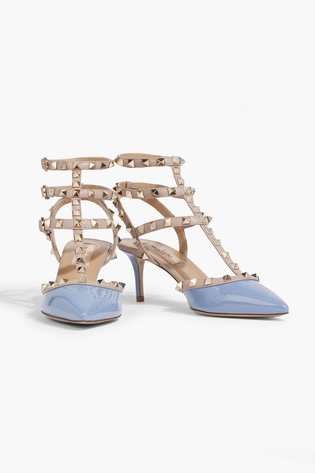 VALENTINO GARAVANI Rockstud smooth and patent leather pumps THE OUTNET