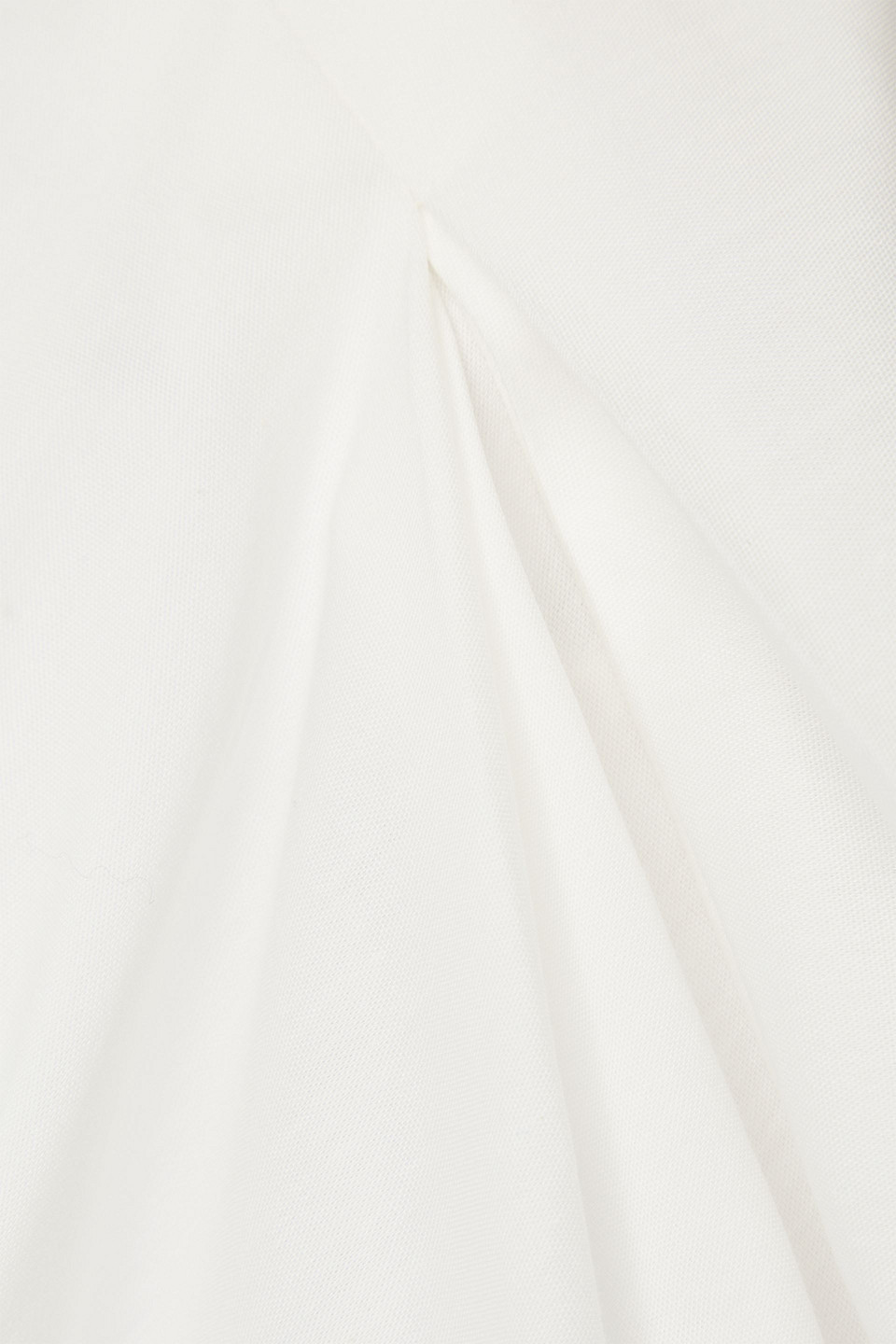 Diane Von Furstenberg Lucie Gathered Cotton-blend Poplin Top In Ivory