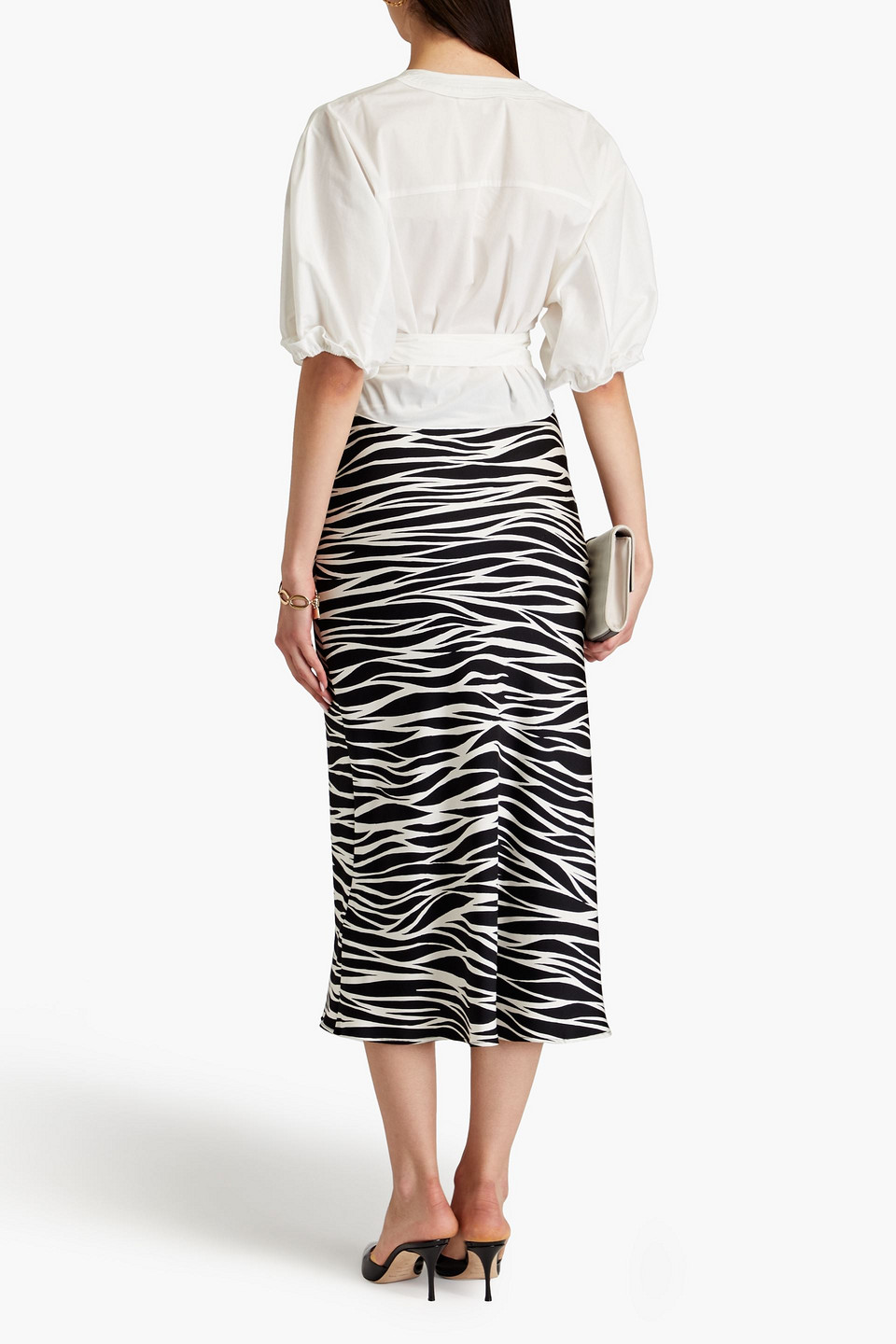 Diane Von Furstenberg Lucie Gathered Cotton-blend Poplin Top In Ivory