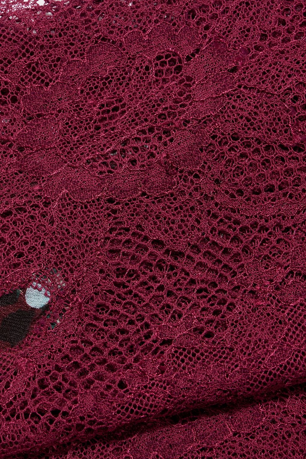 VALENTINO GARAVANI Lace-paneled floral-print cashmere and wool-blend twill scarf