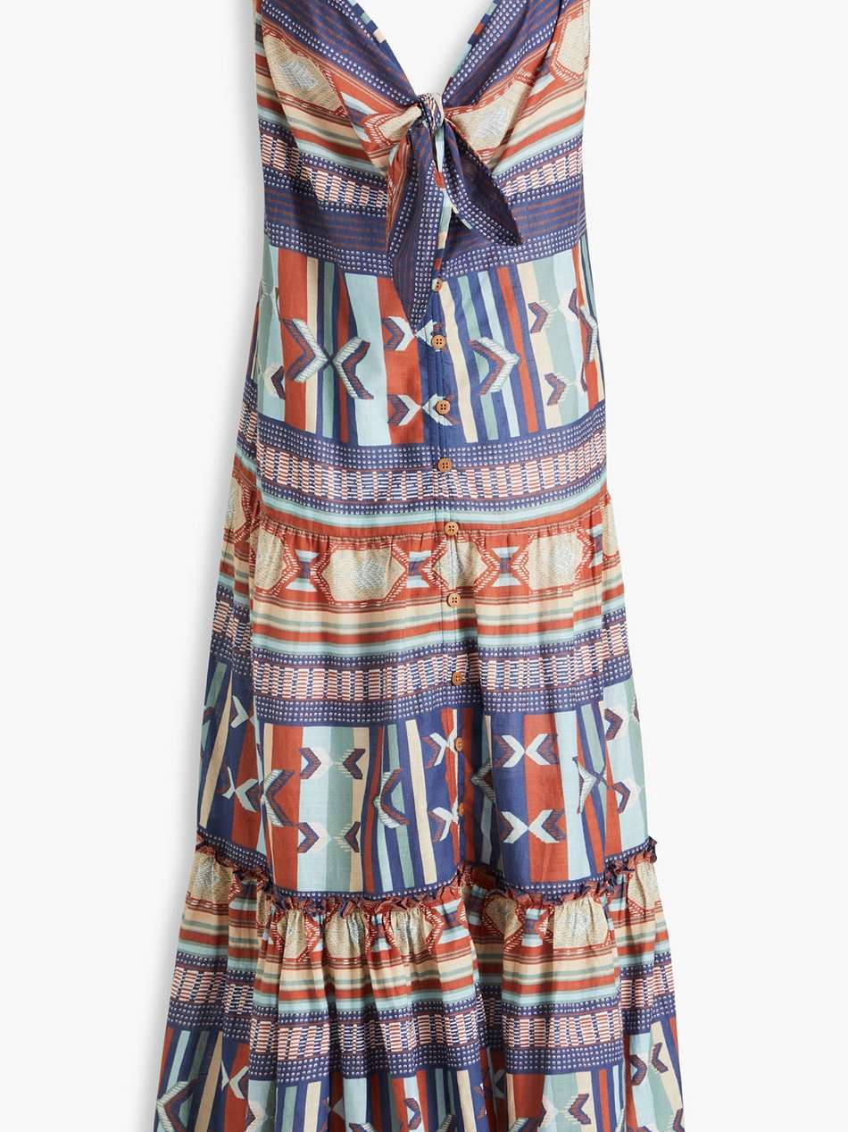 abilene knotted printed cotton midi dress