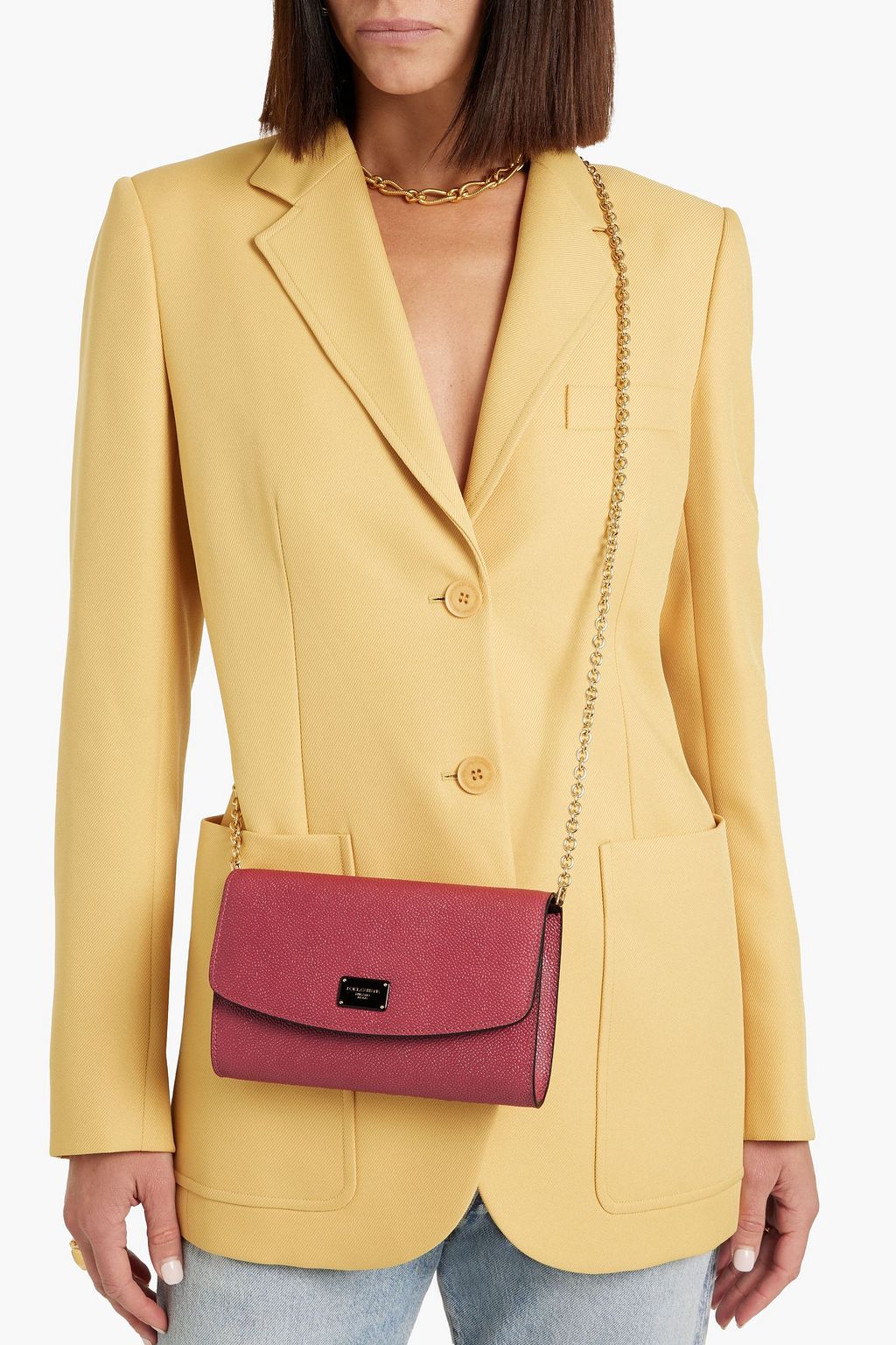 DOLCE&GABBANA Embossed leather clutch