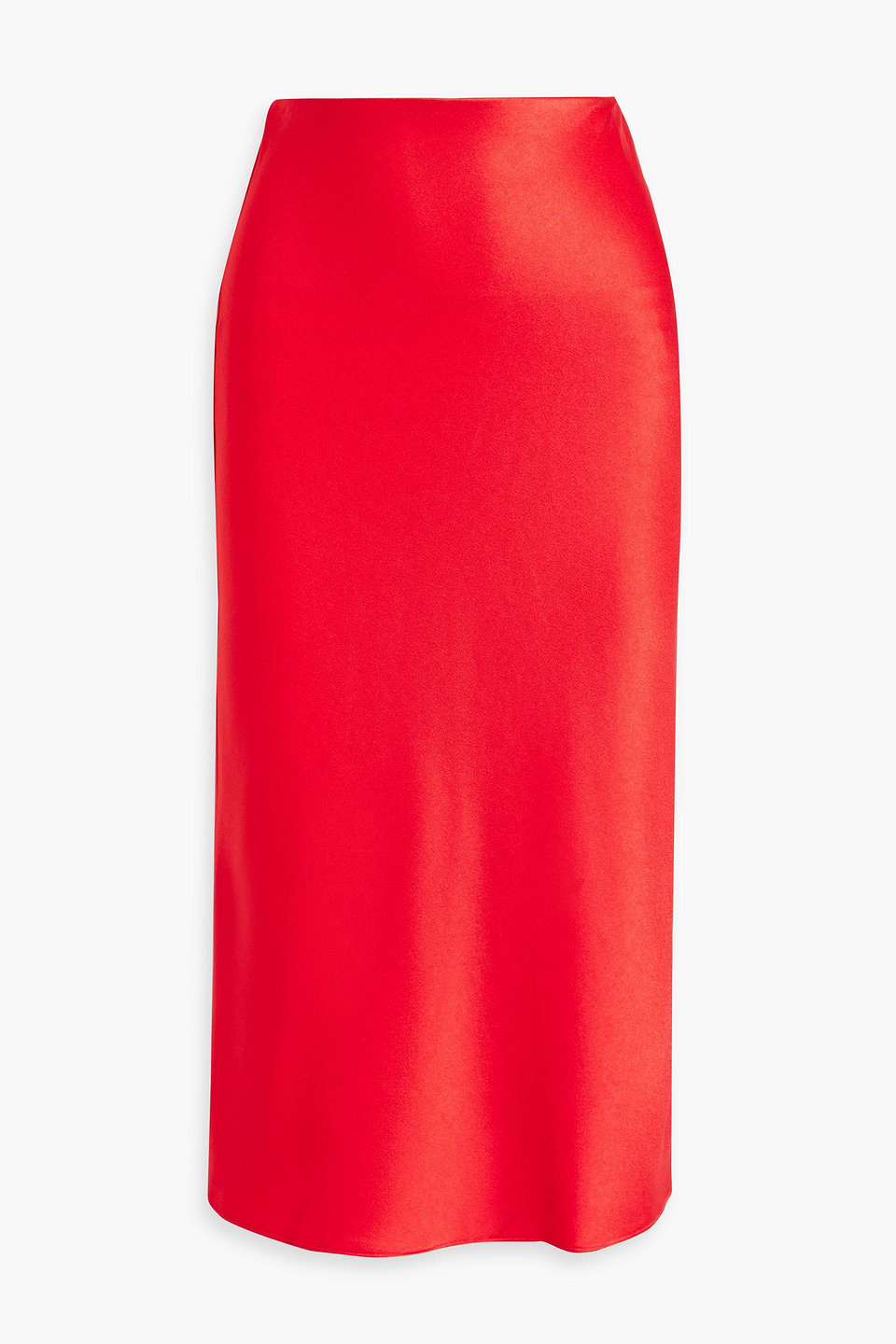 Alice And Olivia Maeve Satin-crepe Midi Skirt In Red